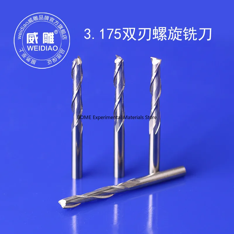 3.175mm Carbide End Mill Double Flute Spiral Bit for CNC Wood Engraving Machine