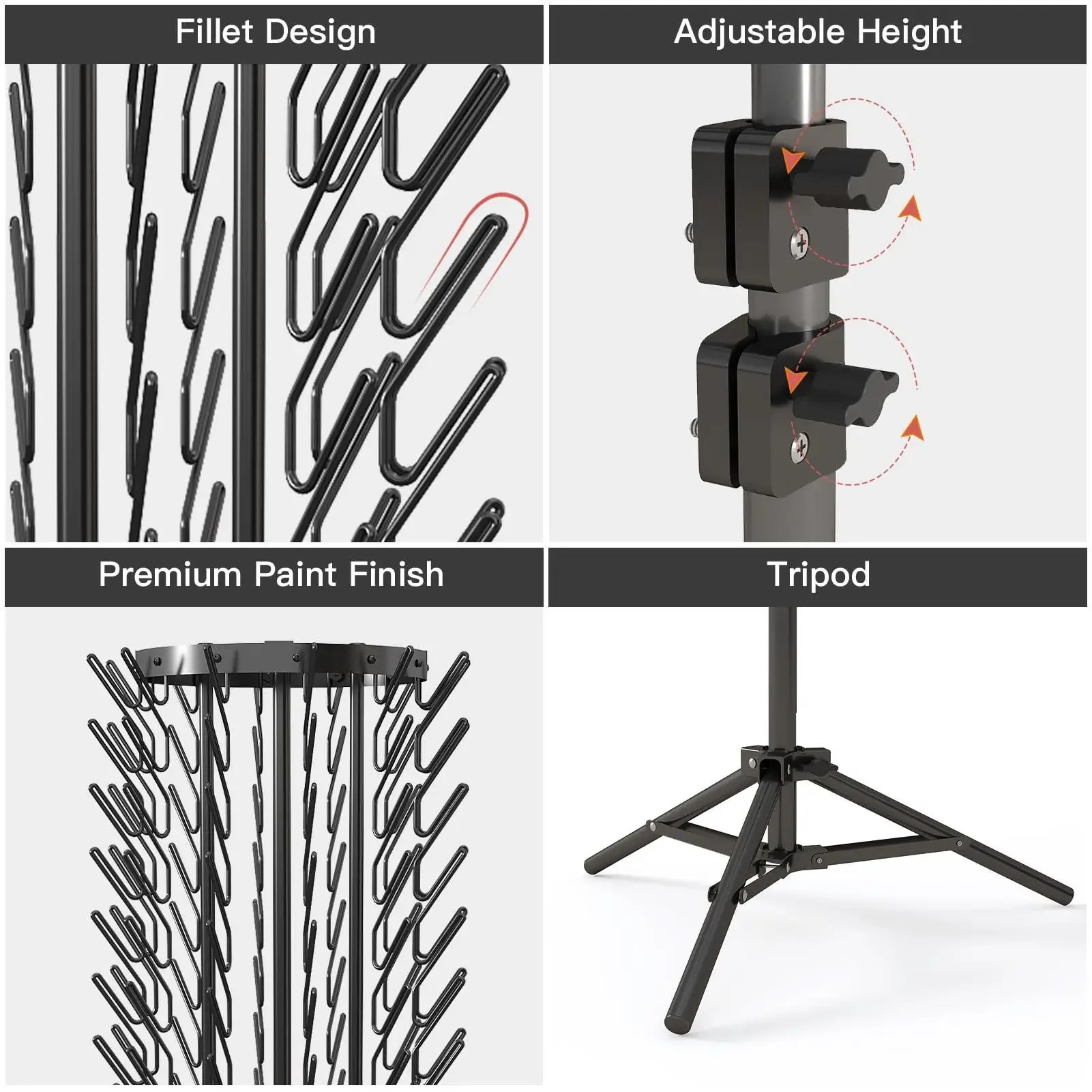 new floor-standing braided hair rack rotatable telescopic wrought iron braided hair rack wig storage rack braided