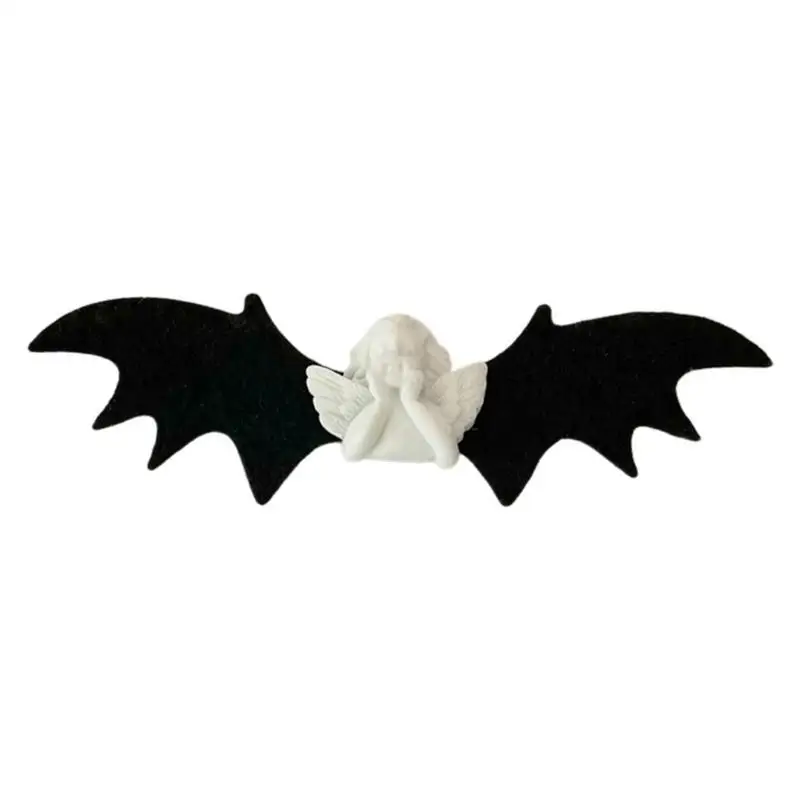 31BB Skull Bat Hair Clip Punk Angel Bat Hair Barrettes for Creative Halloween Gothic Duckbill Barrettes Clips Accessor