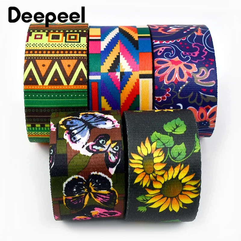 Deepeel-correas étnicas de Jacquard para bolso, correa de hombro, cintas de cinturón, accesorios de costura para ropa, mochila, 8 metros, 50mm