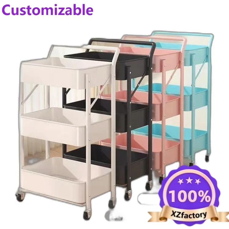 Factory Direct 2026 Top Carrello mobile porta snack pieghevole multistrato dal pavimento al soffitto