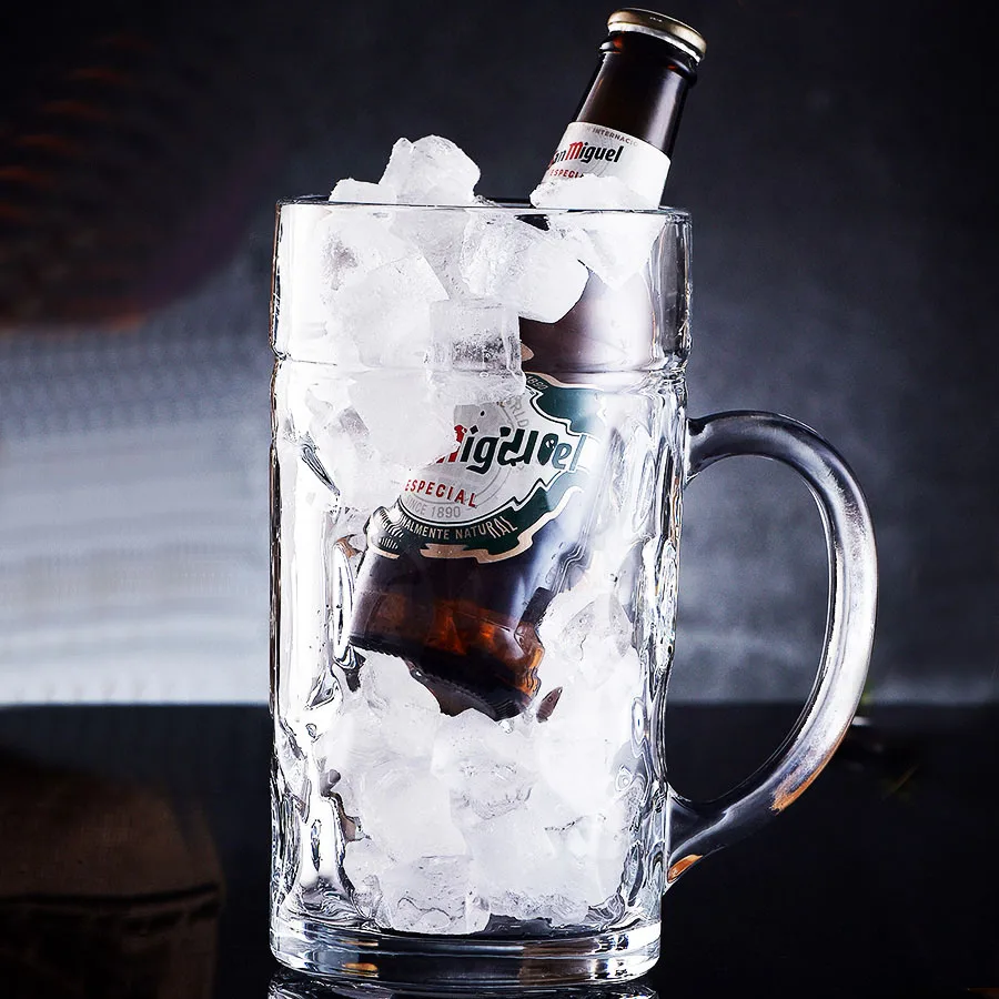 1000ml Transparent Lead Free Glass Beer Mug Craft Beer Mug Large Capacity Glass Cup Hero Cup 1 Liter Beer Mug
