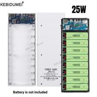 25W Battery Charge Storage Box Dual USB Micro Type C 18650 Power Bank Shell PD QC3.0 Quick Charge For Smartphone Without Battery