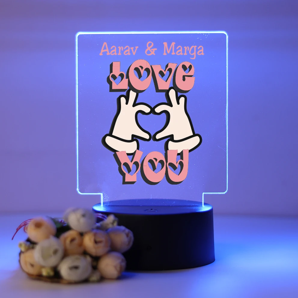 

Персонализированная Популярная 3D лампа Love на заказ, прикроватная лампа ко Дню Святого Валентина, ночники для спальни