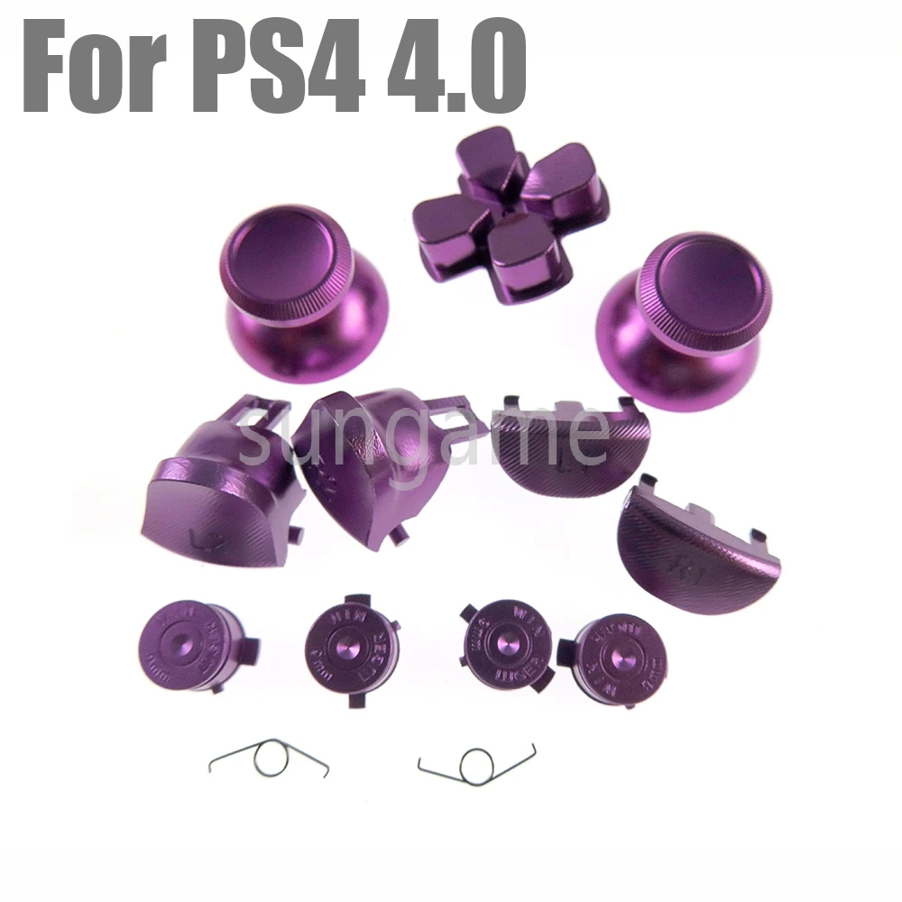 1set For PS4 Controller JDS-040 4.0 Metal Bullet Thumbstick Cap L1 R1 L2 R2 Dpad Aluminum Button Spring