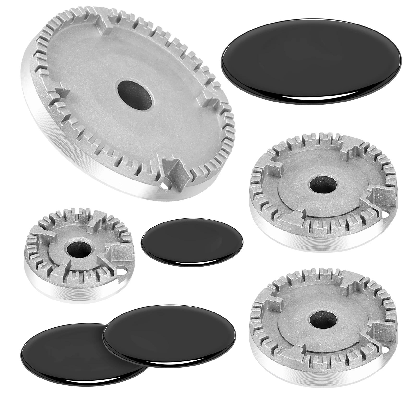 Neues Herd-Hut-Set, aufgerüsteter Herddeckel, Ofen-Gas-Kochfeld-Brenner, Kronen-Flammenkappe, Gasbrenner-Flammenkappe, passend für die meisten Gasherdbrenner