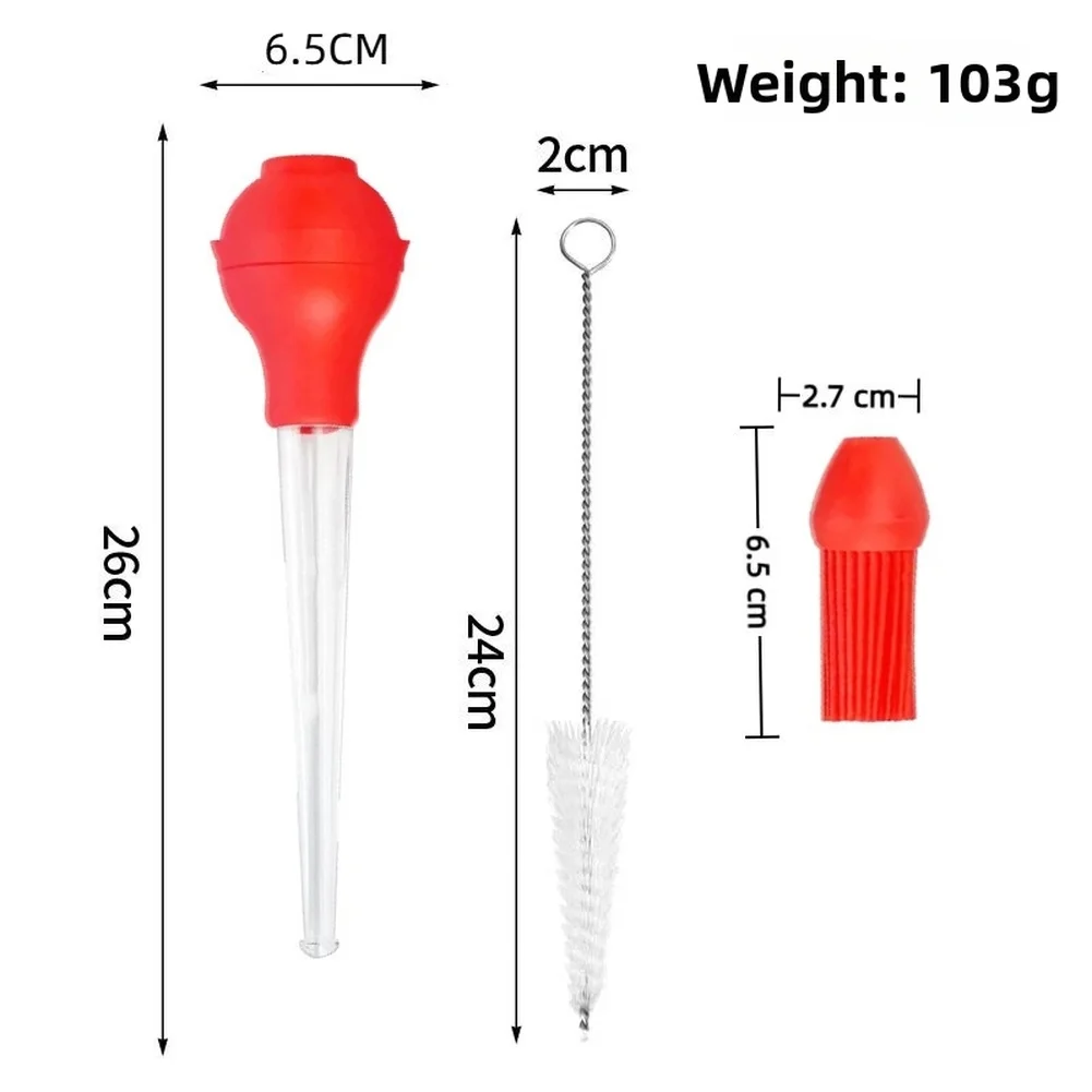 Injector Needle Turkey Baster For BBQ Grilling Heat Resistant 22ml Capacity Precision Injector Easy To Clean Long Lasting