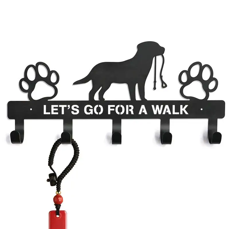 Key Rack Wall Mount Dog Collar Holder Wall Mounted Dog Stuff Storage Shelf Living Room Decor Hangings Storage Organizer For Dog