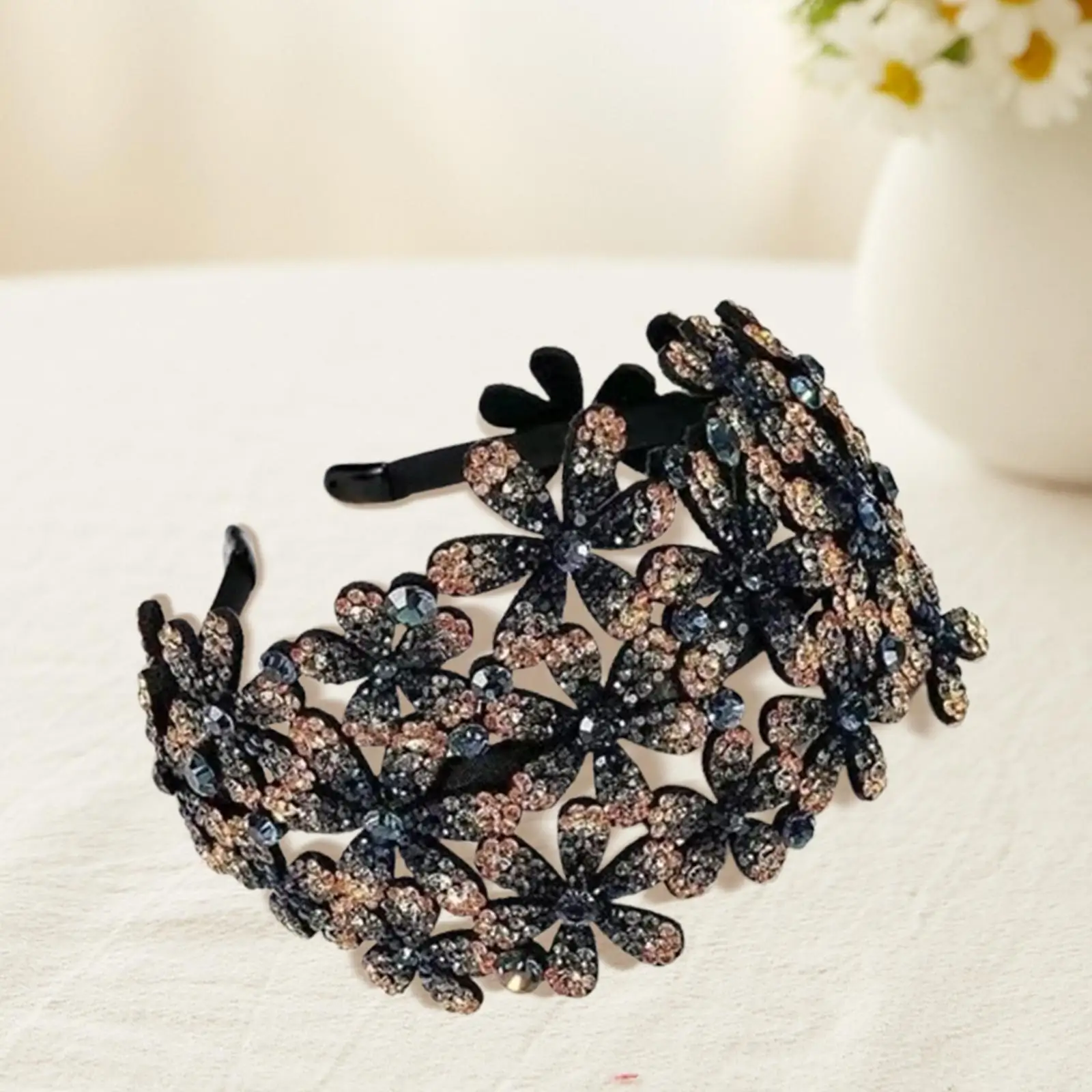 Headpiece Sparkly Rhinestone Headband with Tooth for Friends Reunions Women