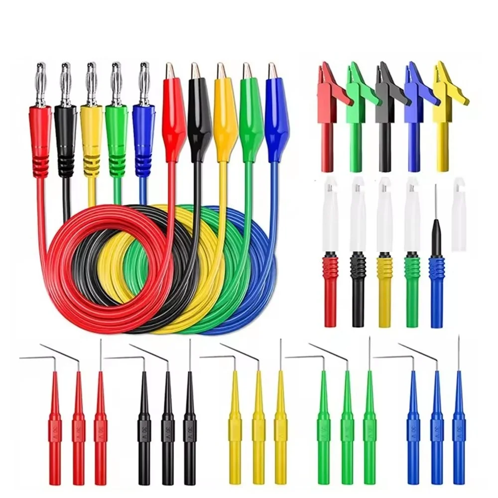 P1920-Serie Rückseitiges Prüfkit Bananenstecker zu Krokodilklemme Multimeter-Messleitung mit Automobil-Punktionnadeln Set – Detail 1