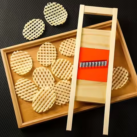 1pc Potato Slicer Cut Potato Grid Artifact Grid Wipe Grid Knife Vegetable Cutter Wave Knife Cut Flower Knife Gadgets Accessories