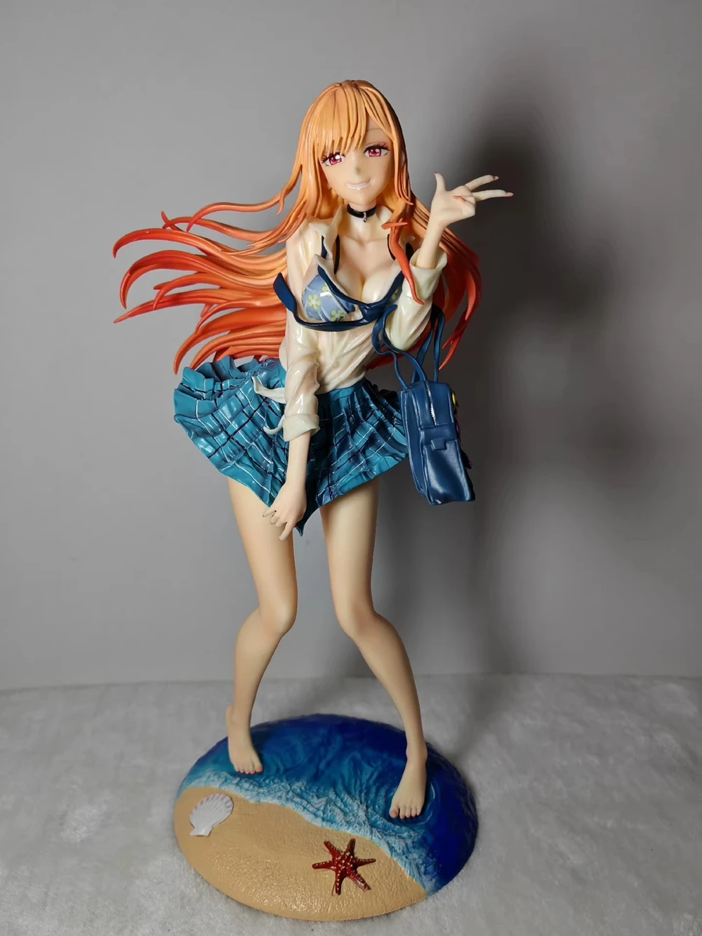 28 سنتيمتر أنيمي فستاني حبيبي كيتاجاوا مارين الشكل الشاطئ الدائمة الموقف نموذج اللعب هدية دمية جمع الديكور البلاستيكية