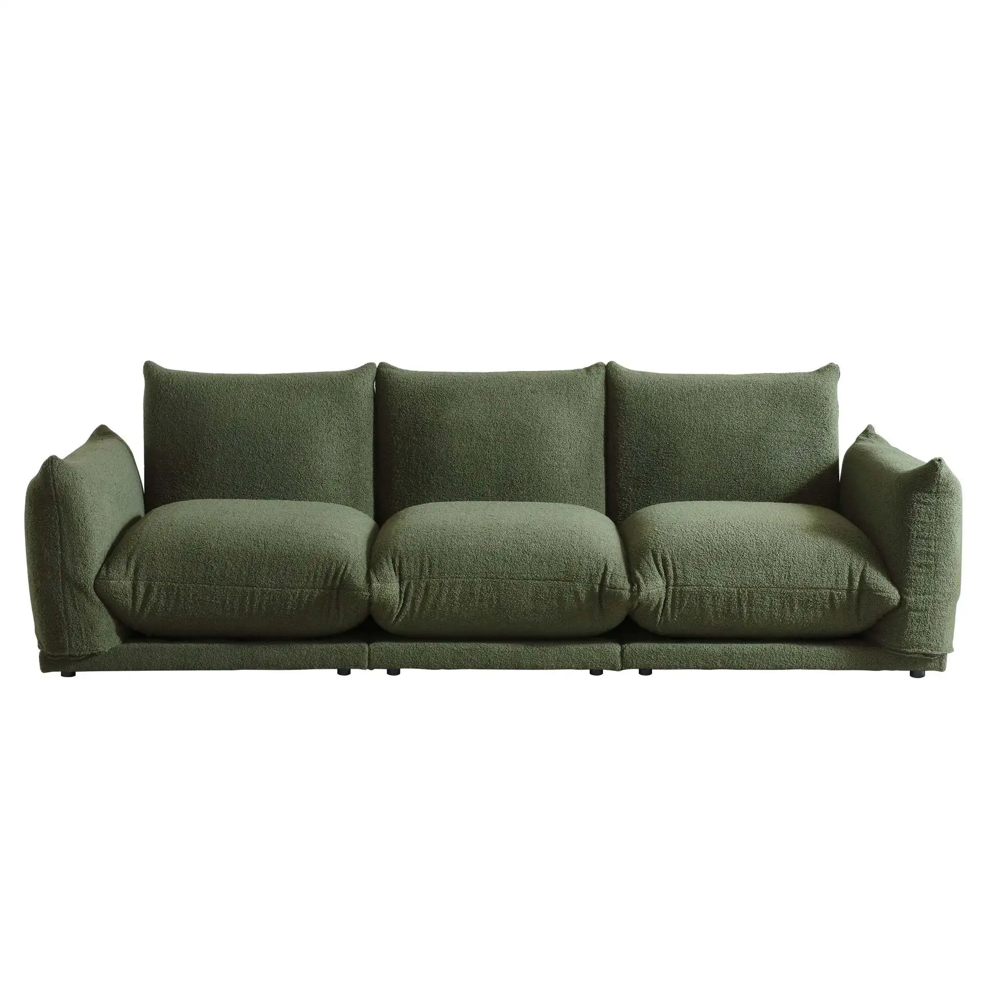 Cream wind bread sofa fabric straight row small apartment living room compression sofa