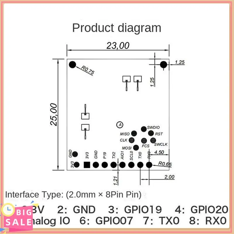

LD6002 FMCW Radar Module ,60G Millimeter Wave Body Sign Monitoring Sensor For Respiratory And Heart Rate Detection Easy Install