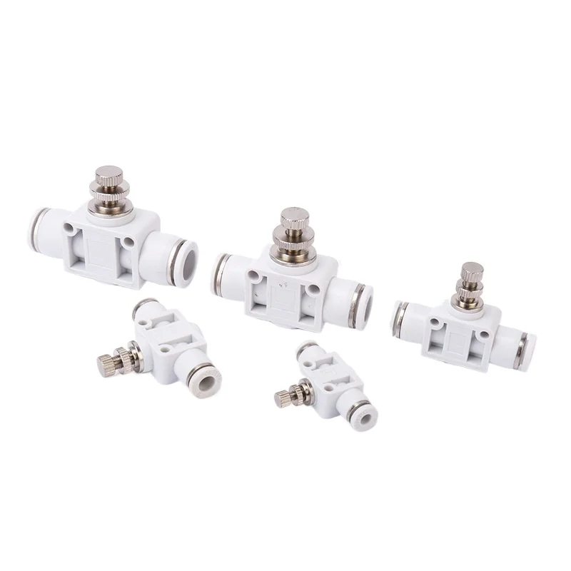 Pneumatic throttle valve SA-4/6/8/10/12mm Pneumatic Air Connector Fitting Control Valve OD Hose Plastic Push In