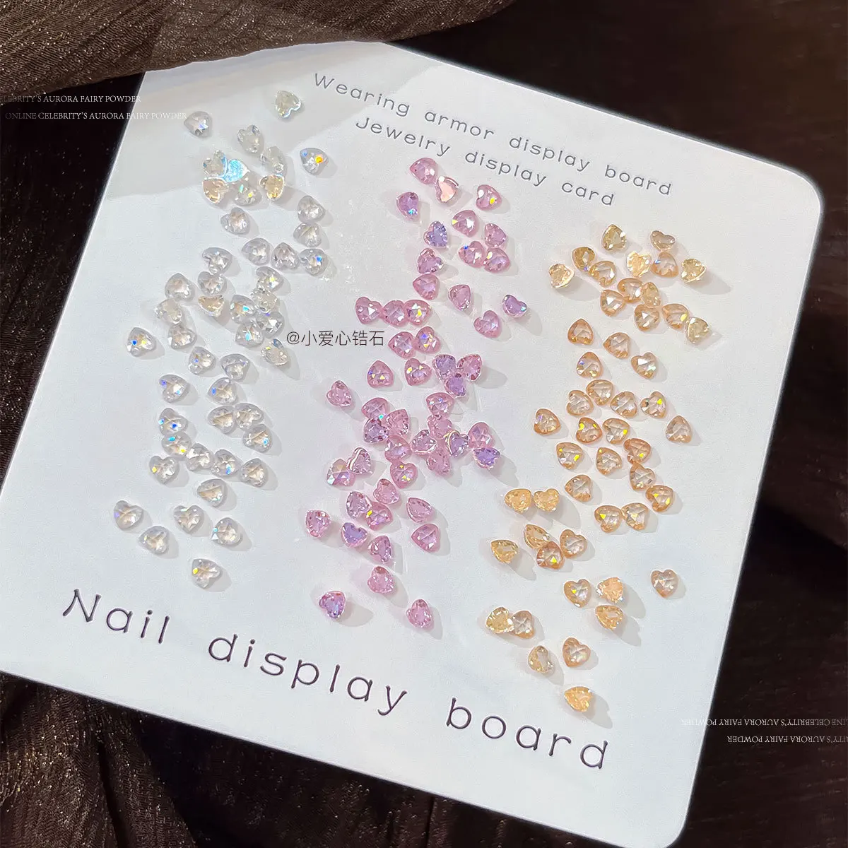 20 stücke Koreanische Liebe Zirkon Nail art Charms Nagel Zubehör Super Flash Bunte Pfirsich Herz Flache Mini Nagel Diamant 3D Dekorationen
