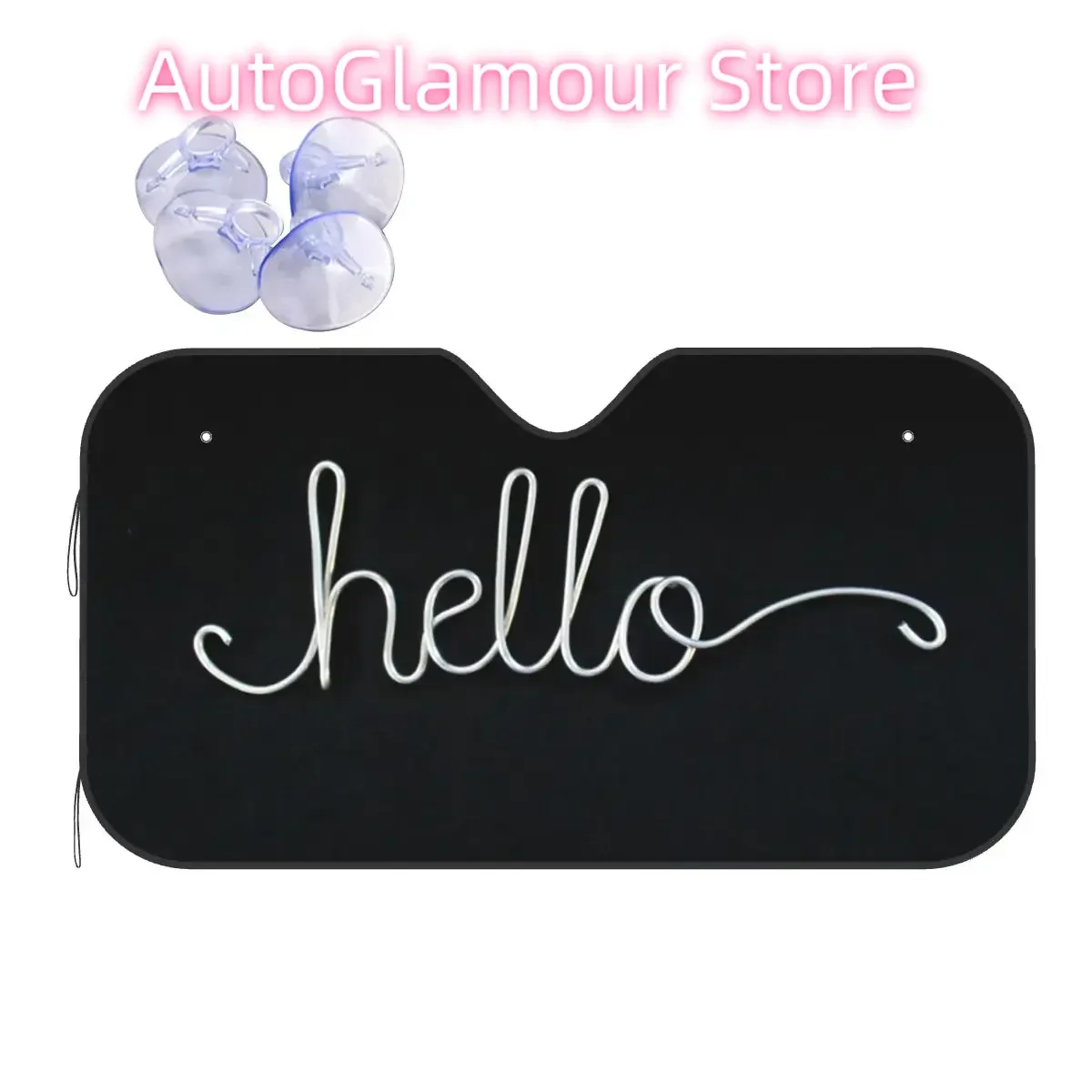 

Hello Lettter Модный солнцезащитный козырек на ветровое стекло 76x140 см Фольга Солнцезащитный козырек Стайлинг автомобиля