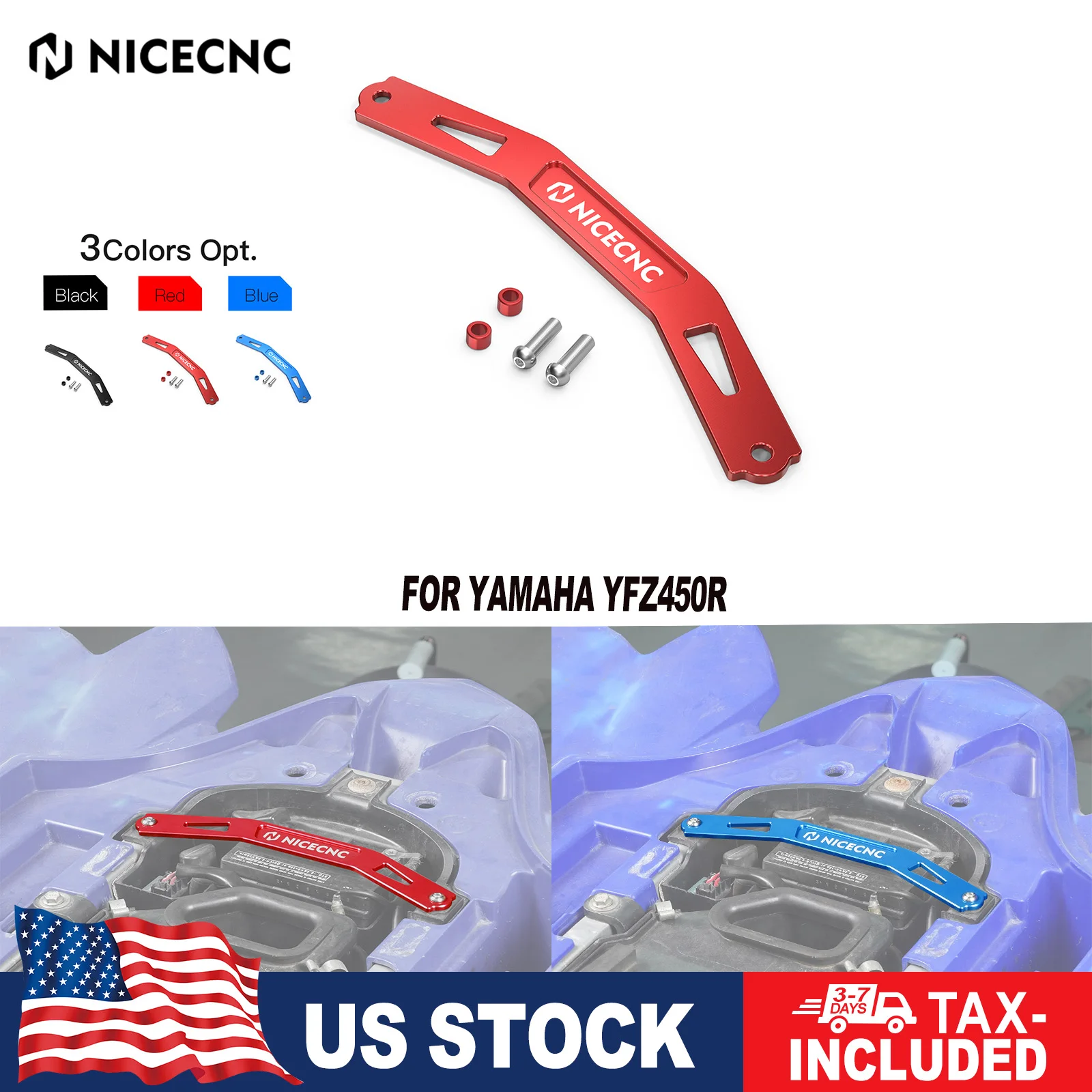 NICECNC لياماها YFZ 450R حامل البطارية قوس لياماها YFZ450R 2009-2024 الخام الألومنيوم التصنيع باستخدام الحاسب الآلي ATV الملحقات
