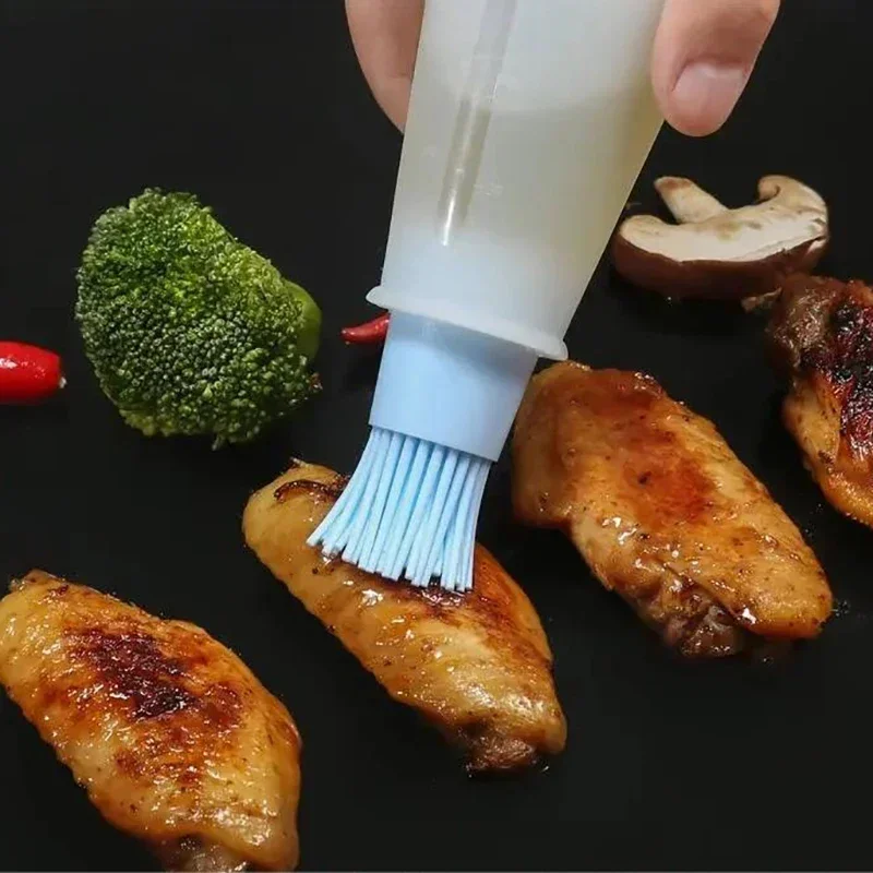New 2026 1PC Silicone Oil-Bottle Brush – Portable Dispenser & BBQ Basting Brush, Leak-Proof Kitchen/Outdoor Baking Gadget view 2