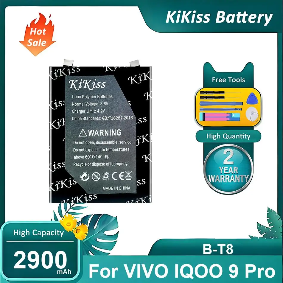 

Новая улучшенная батарея для мобильного телефона VIVO IQOO 9 Pro, B-T8, 2900 мАч