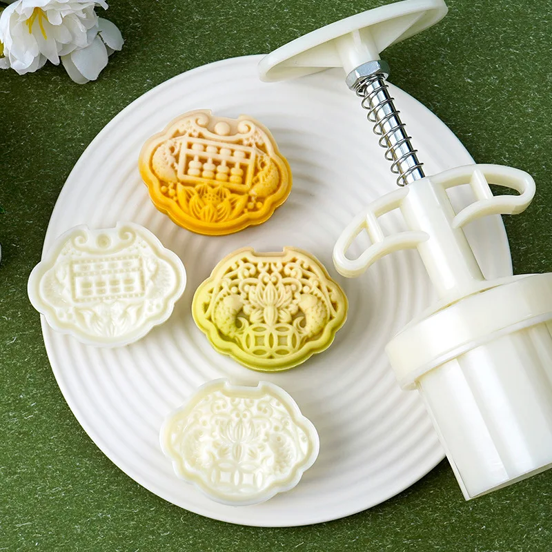 New Moon Cake Mould Ruyi koi fish Iced Mung Bean Cake Point Cantonese Hand-pressed Household Baking Tools