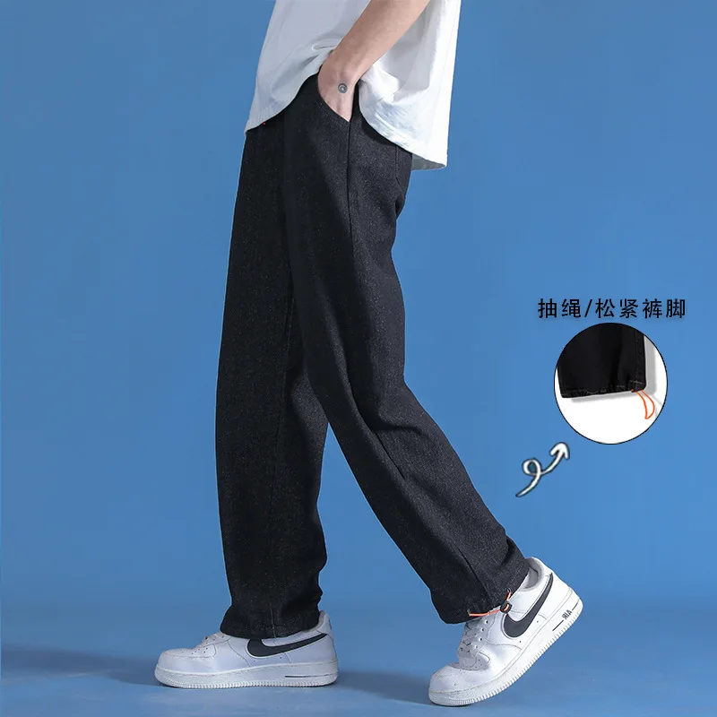 

Осенние новые мужские джинсы, красивые прямые повседневные свободные универсальные и тонкие джинсы