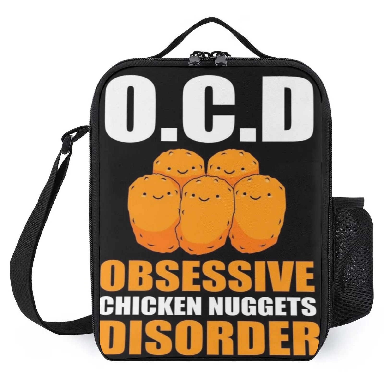 

Chicken Nugget OCD Bolsa Termica Printed Lunch Bag Vintage Cooler Lunch Bag Insulation Lunch Box Bag