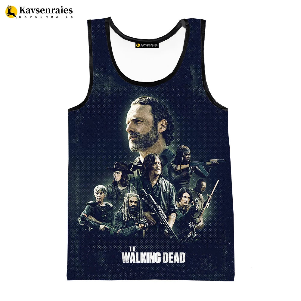 المشي الميت ثلاثية الأبعاد مطبوعة تانك القمم الرجال النساء الصيف موضة عادية أكمام قمصان الرعب الشارع الشهير المتضخم بلايز تيز