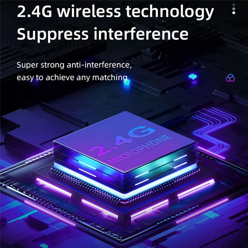 SQPP-2.4G ميكروفون لاسلكي RGB ميكروفون ديناميكي قابل لإعادة الشحن لواجتماعات عرض الكنيسة KTV المنزلية