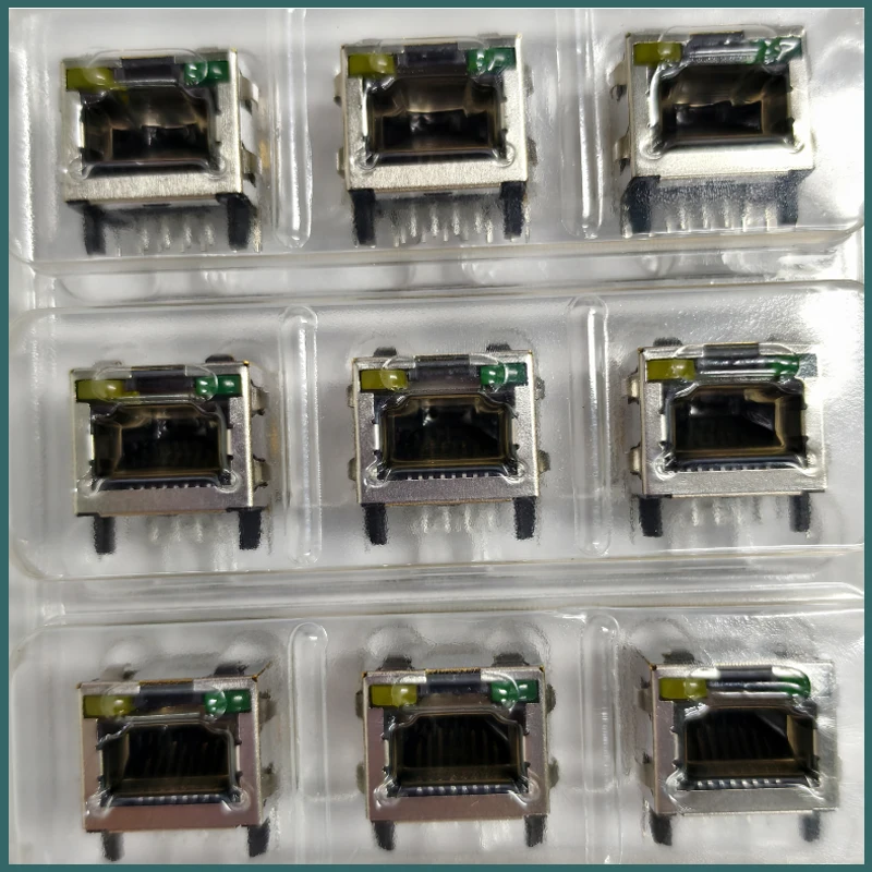 5Pcs/Lot New Original   2-406549-1  2-406549 Jack Modular Connector 8p8c (RJ45, Ethernet) 90° Angle (Right) Shielded, EMI Finger