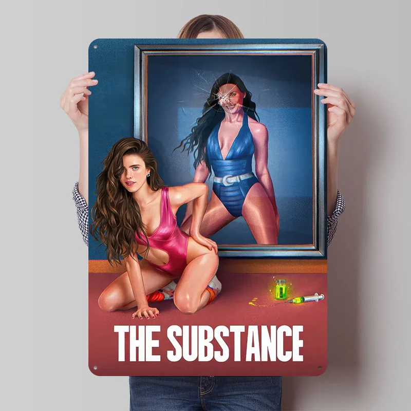 

The Substance Movie Poster Customized Vintage Metal Signs Wall Art Retro Tin Plaque for Decoration Home Decor Items Custom Plate