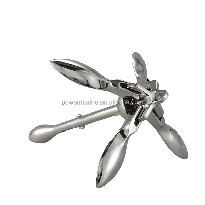 Yacht Parts Stainless Steel Anchor Mirror Polished 316 Stainless Steel Grapnel Anchor Folding Anchor For Boat