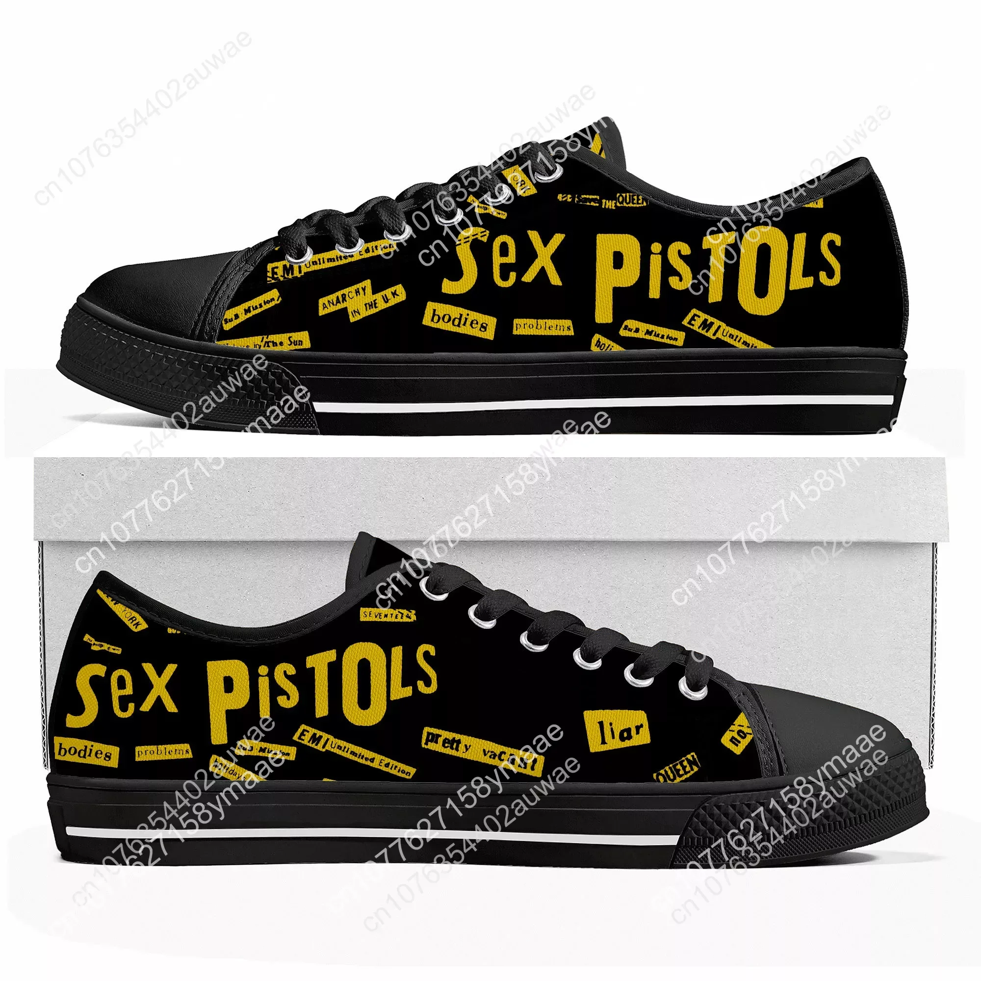 Sex Pistols Punk Rock Band Low Top High Quality Sneakers Mens Women Teenager Canvas Sneaker Casual Couple Shoes Custom Shoes