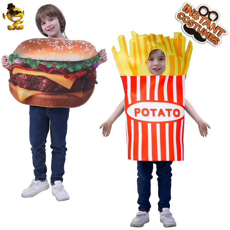 Accessoires de spectacle de frites pour adultes, Costume d'halloween, bal de mascarade, Cosplay, plante de rôle, Costume culturel de restauration rapide