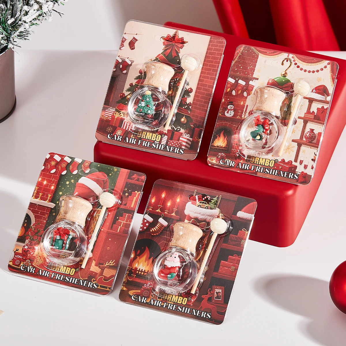 10ml Christmas Limited Edition Car Air Freshener - Santa Claus Gift Shape for Car Air Conditioner Air Vents
