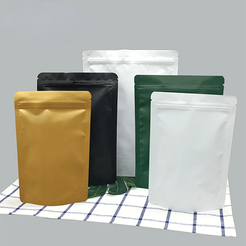 

25 шт стоячая матовая цветная алюминиевая фольга застежка-молния сумка закрывающаяся кофейная закуска к чаю свадебные подарки термогерметизация упаковочные пакеты