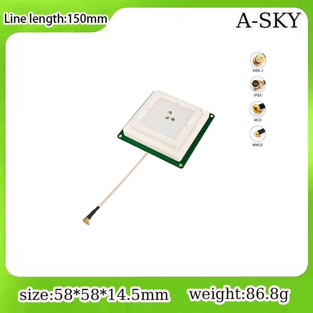 50*50mm Dual Layer Full Band GNSS Ceramic Antenna RHCP High Gain Dual Independent LNA Filter High Precision Survey Antenna RG178