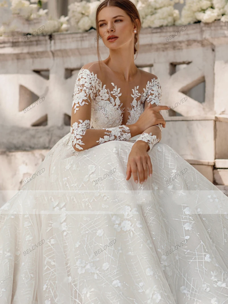 Exquisite Wedding Dresses A-Line Tulle Bridal Gowns Lace Appliques Princess Robes For Formal Party Pretty Vestidos De Novia 2024