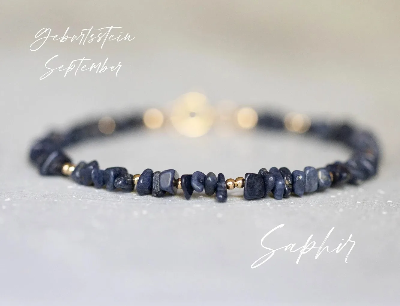 Blue Sapphire Bracelet / September Birthstone / Taurus Zodiac Jewelry