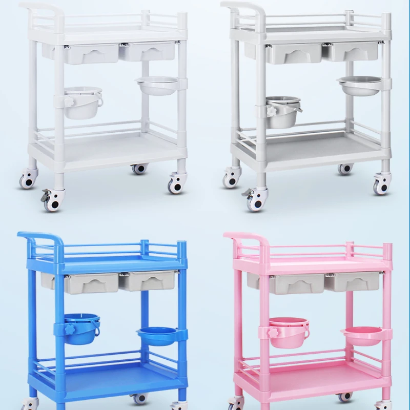 Beauty cart push medical hand push beauty salon special nail art dental tool cart mobile shelf