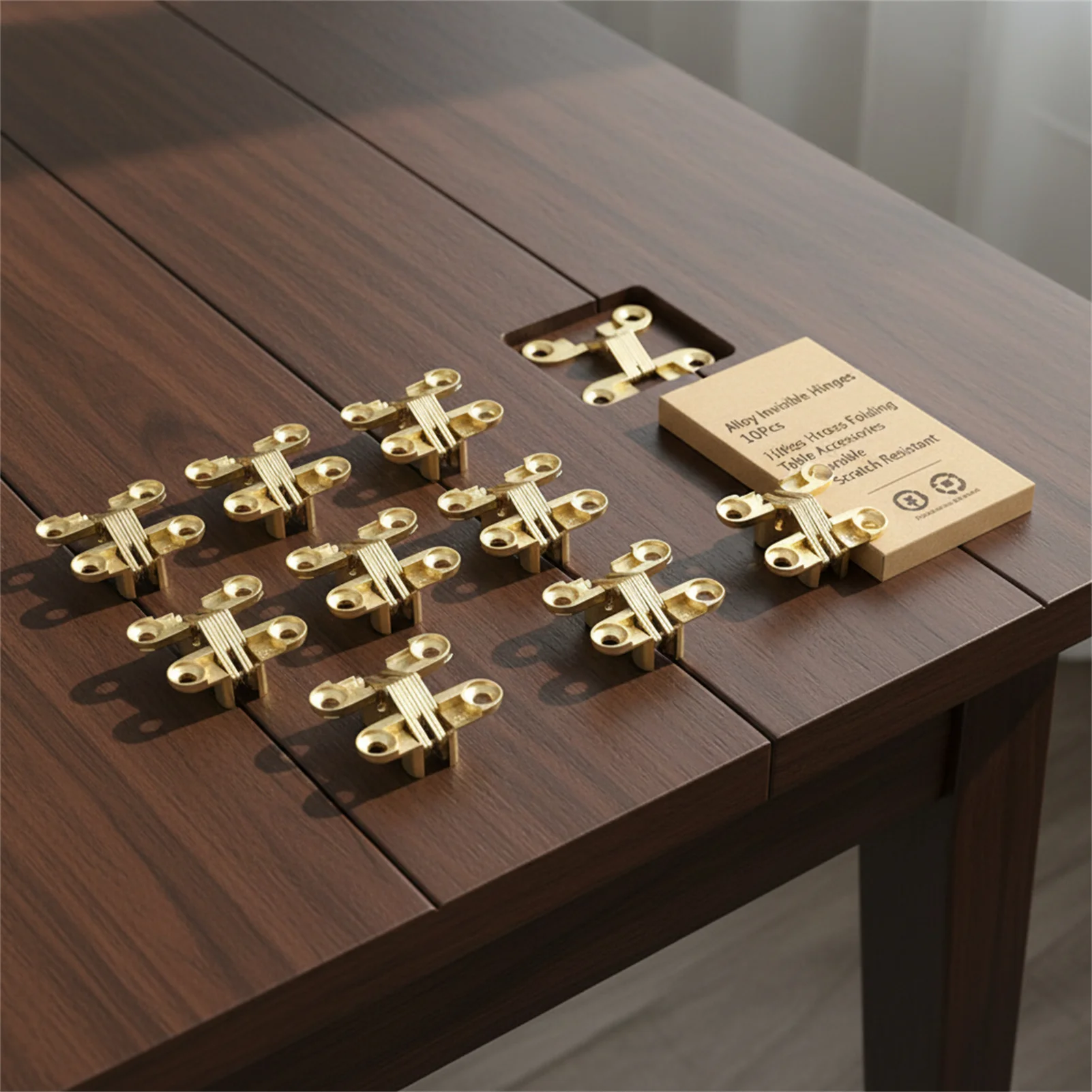 Alloy Invisible Hinges 10Pcs Hidden Cross Folding Table Accessories Durable Scratch Resistant