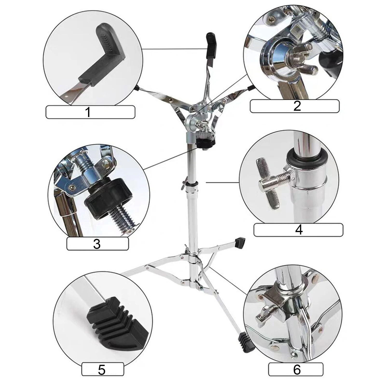 Lightweight Drum Stand Adjustable Nonslip Stable Tripod Triangle Bracket Drum