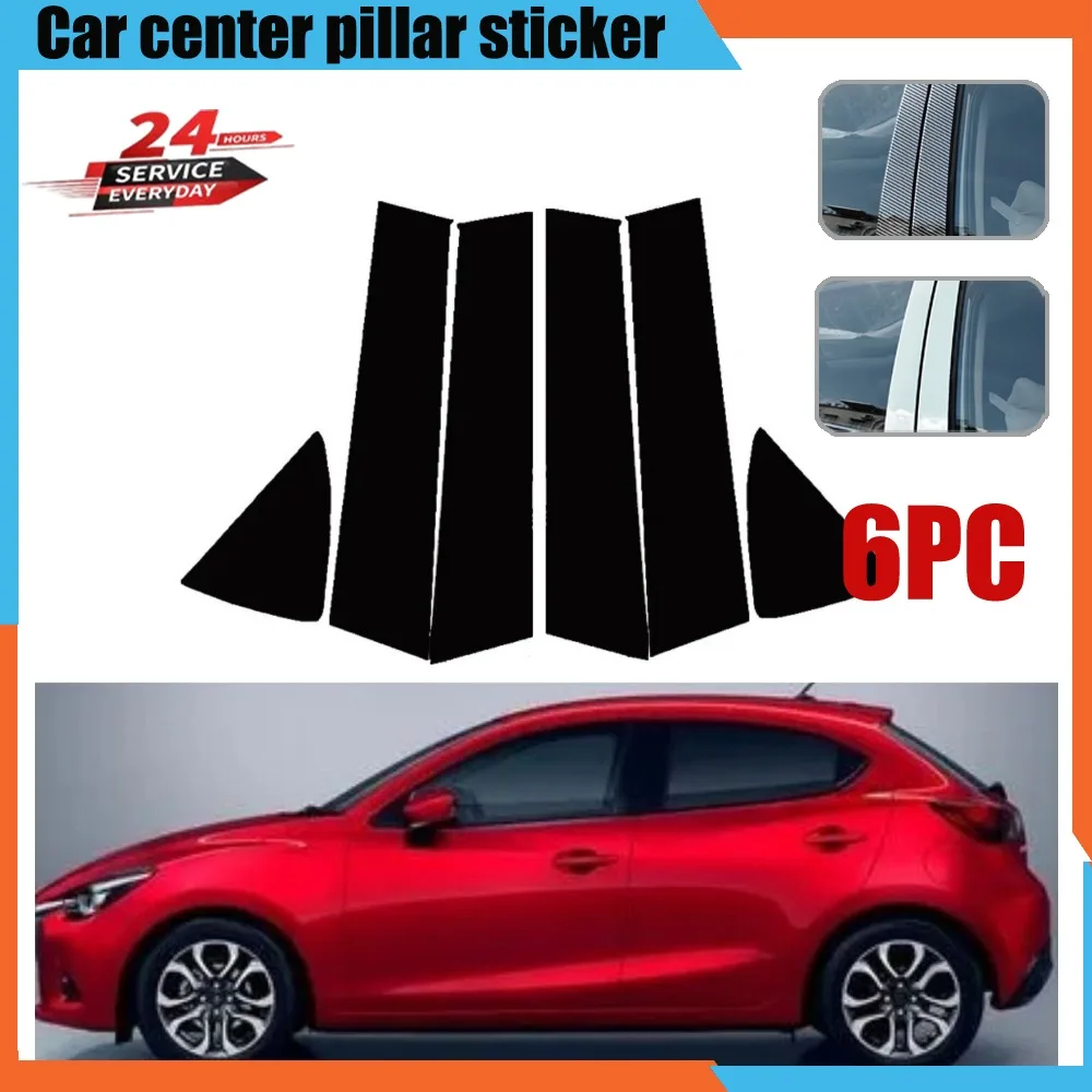 

for Mazda Demio 2014-2019 for Toyota Yaris R 2016-2020 Car Window Trim Cover B C Pillar Posts Center Column Sticker Car