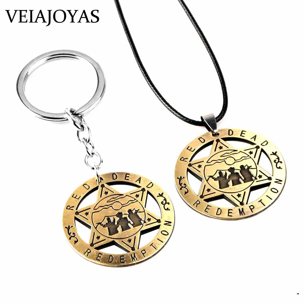 Nuovo gioco Red Dead Redemption 2 collana con ciondolo portachiavi per auto in metallo per uomo donna bracciale gioielli Souvenir Chaveiro llaveros