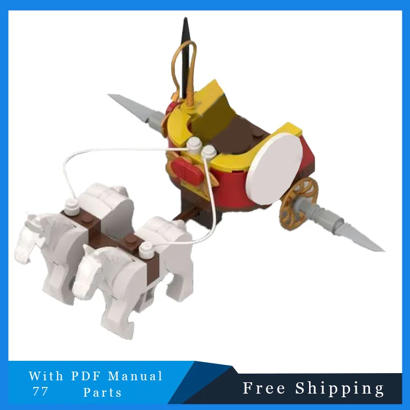 77-teile mittelalterliche Retro-Streichwagen modulare Modellbausteine Bildung DIY Montage Ziegel Spielzeug Kinder kreative Geburtstagsgeschenke