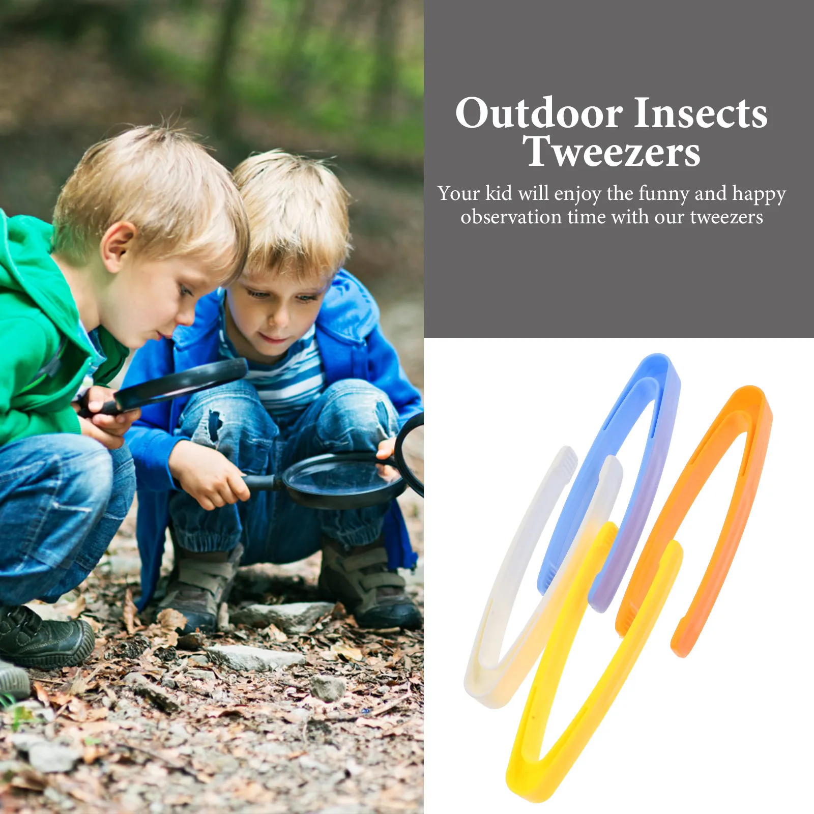 

20Pcs Plastic Tweezers Kids Experimental Kindergarten Preschool Nature Exploration Observation Beads Insects Collecting Science