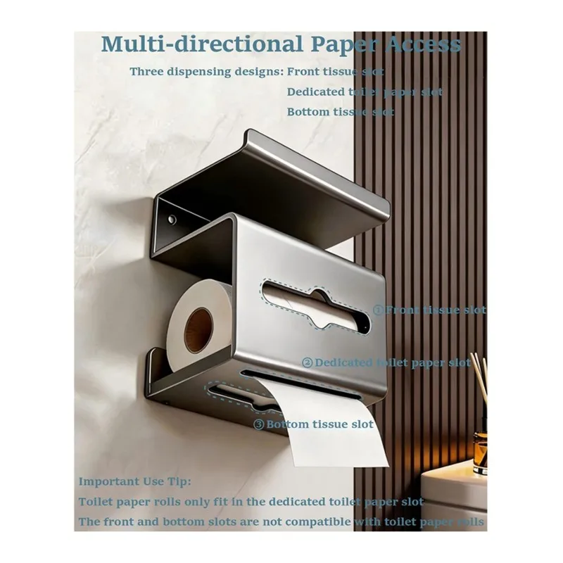 

AT43-Пластиковый держатель для салфеток - настенный, без сверления, многослойный, для кухни и ванной комнаты