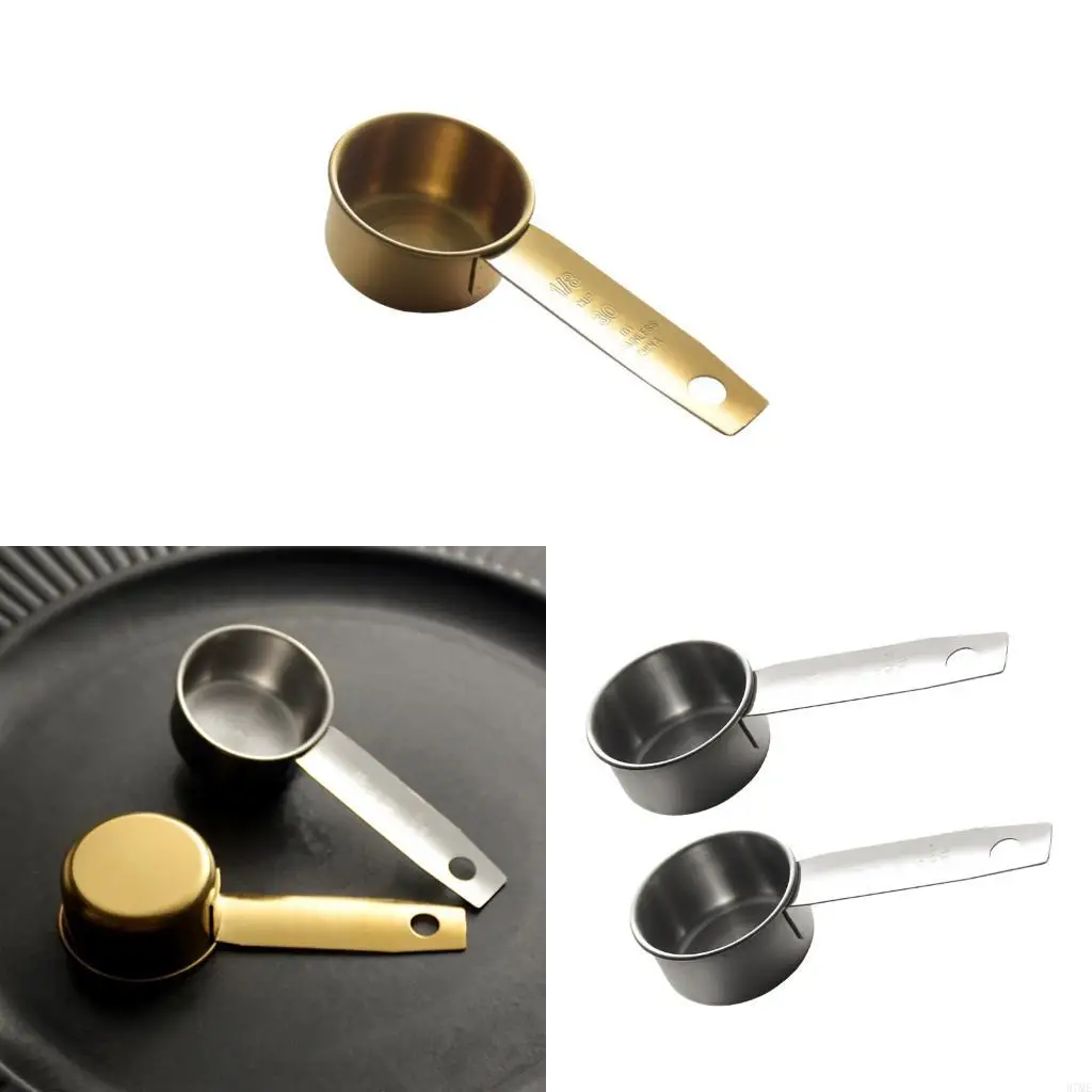 37ME Rustproof 30ml Stainless Steel Measuring Spoons Ergonomic Long Handle Scoops For Cooking And Mixing