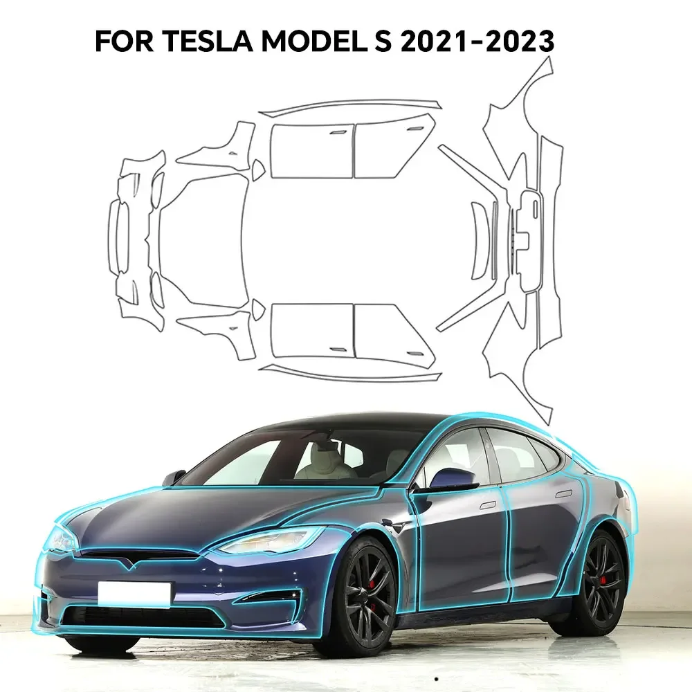 

PFCC Tpu Car Paint Protection Film for Tesla Model S 2016-2023 Pre Cut Anti Scratch Resistant Clear Bra Ppf Decal Kit Sticker