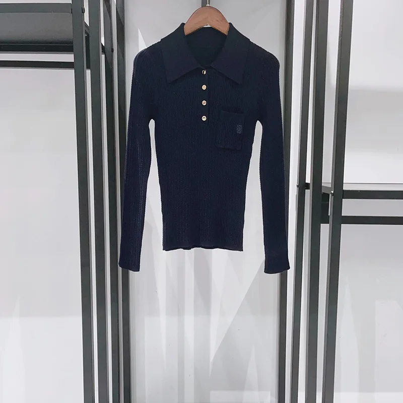 French Niche 2025 Autumn Winter Ribbed Cable Knit Turtleneck Sweater Women Slim Fit Versatile Navy Blue Pullover